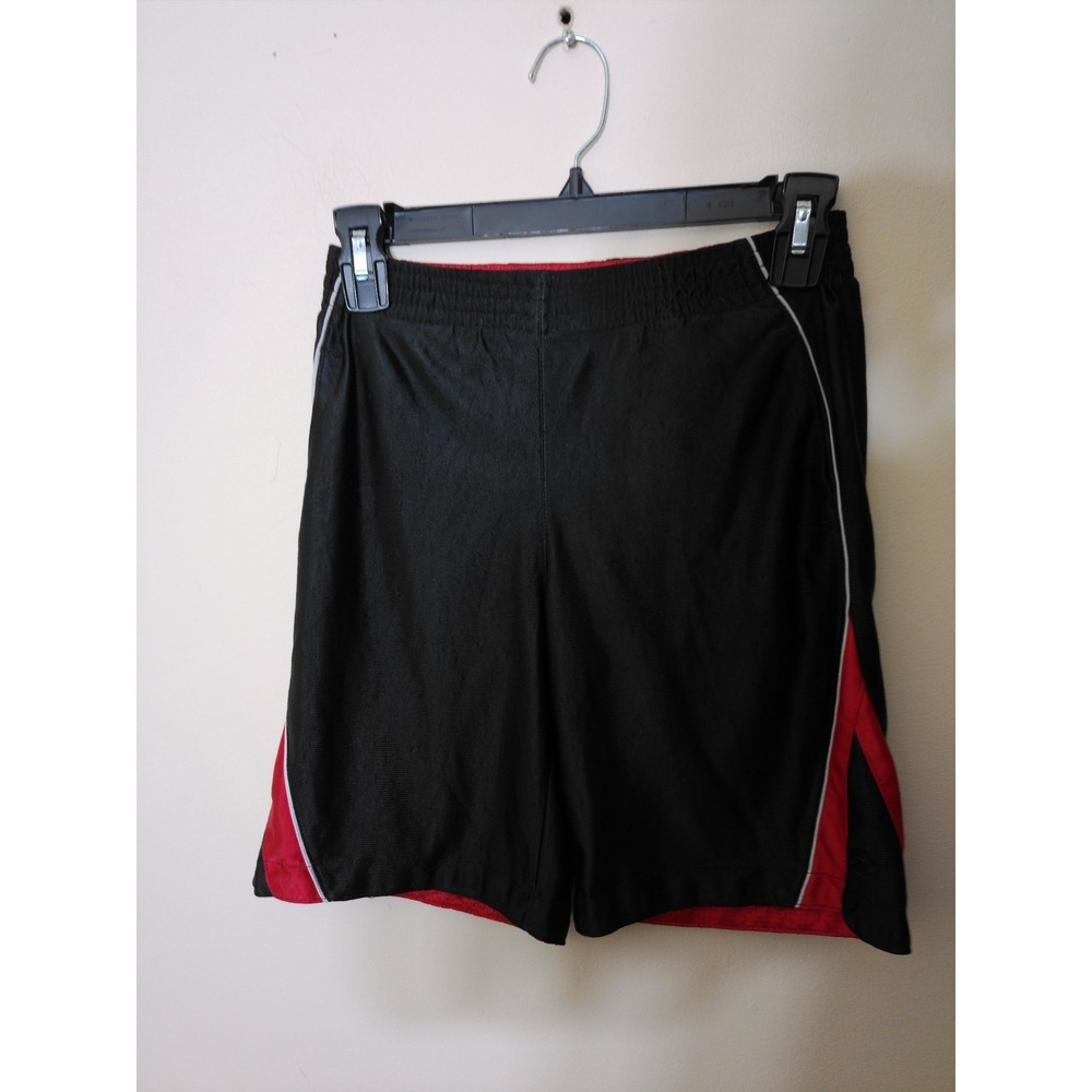 Unbranded Reversible Mesh Athletic Shorts Youth Black Red Sporty Gym Basketball